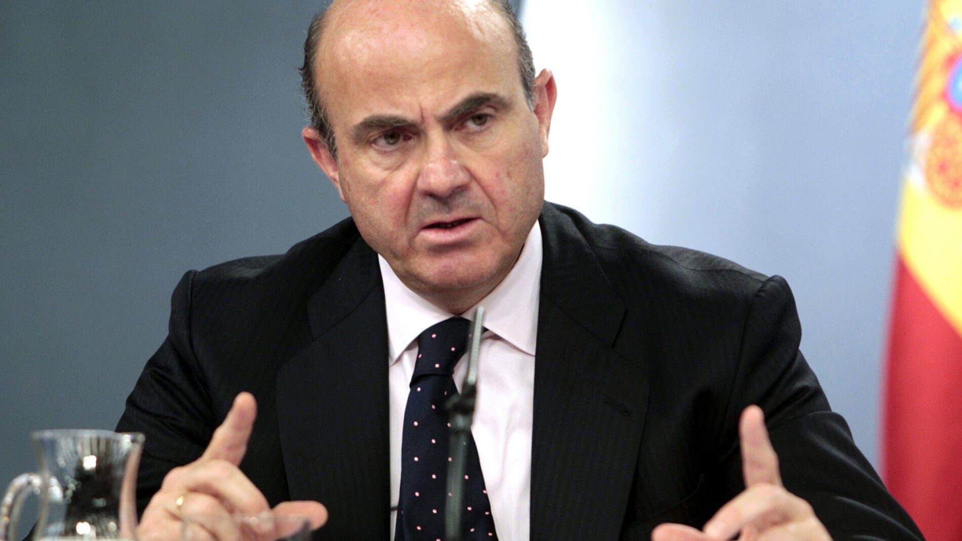 Luis de Guindos, en la rueda de prensa posterior al Consejo de ministros