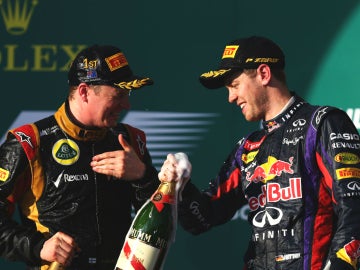 Kimi Raikkonen y Sebastian Vettel