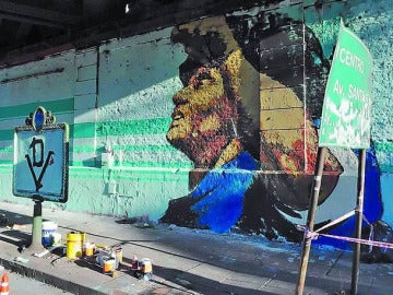 Grafiti de Maradona en Buenos Aires