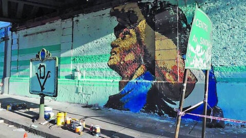 Grafiti de Maradona en Buenos Aires