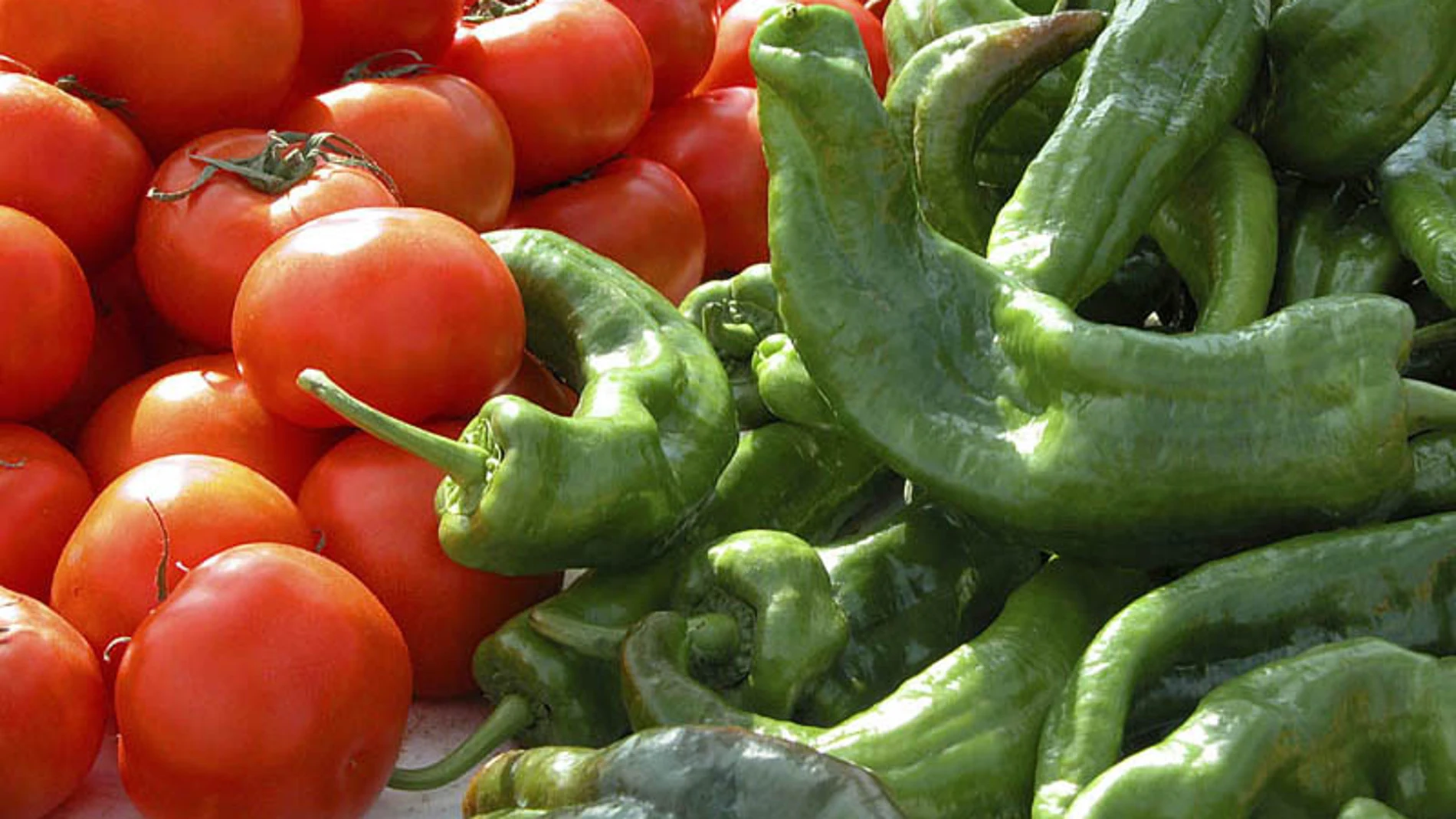 Selección de pimientos y tomates Selección de pimientos y tomates