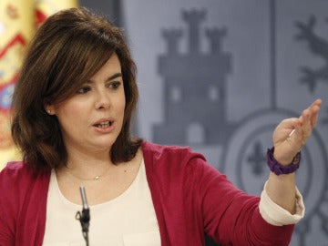 Soraya en rueda de prensa del Consejo de Ministros