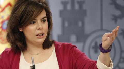 Soraya en rueda de prensa del Consejo de Ministros