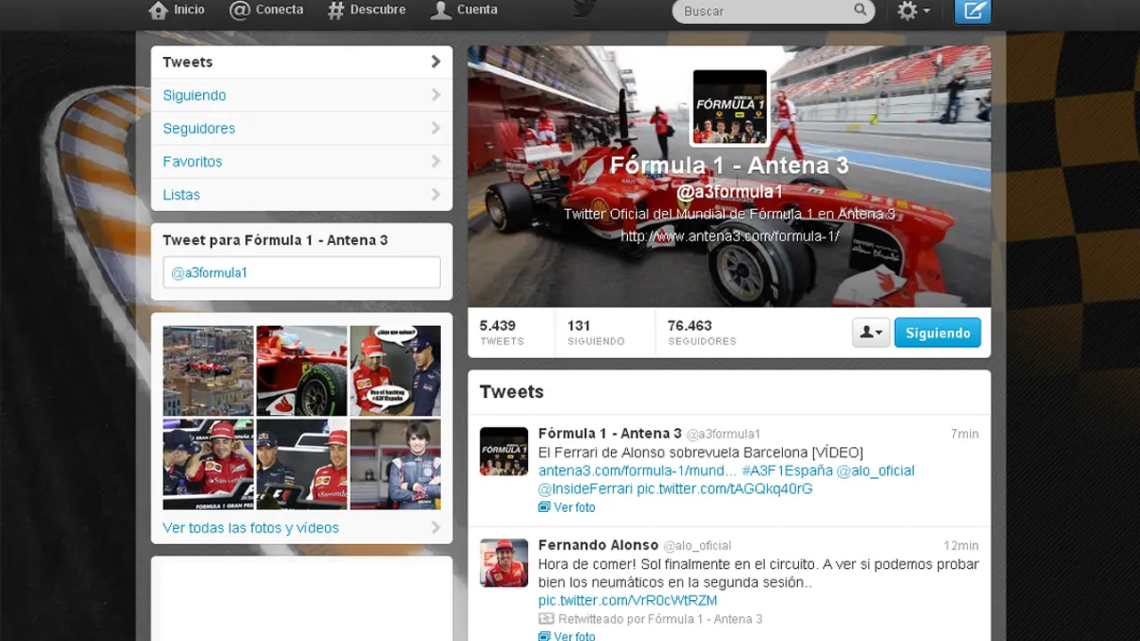 Perfil de Twitter de @a3formula.