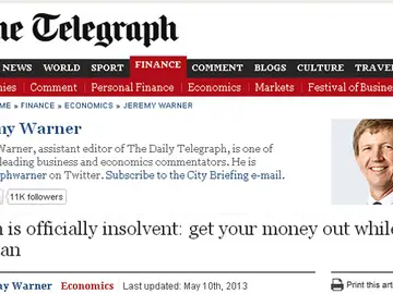 'The Telegraph' afirma que España es insolvente 'The Telegraph' afirma que España es insolvente