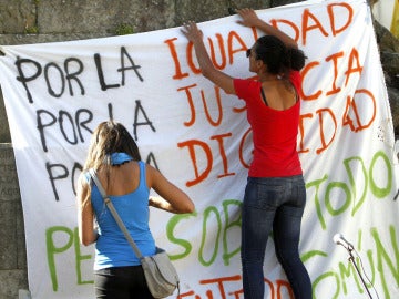 Pancarta en el aniversario del 15-M Pancarta en el aniversario del 15-M