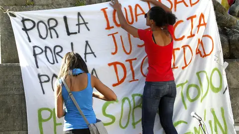 Pancarta en el aniversario del 15-M Pancarta en el aniversario del 15-M