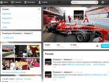 Perfil de Twitter de @a3formula1.