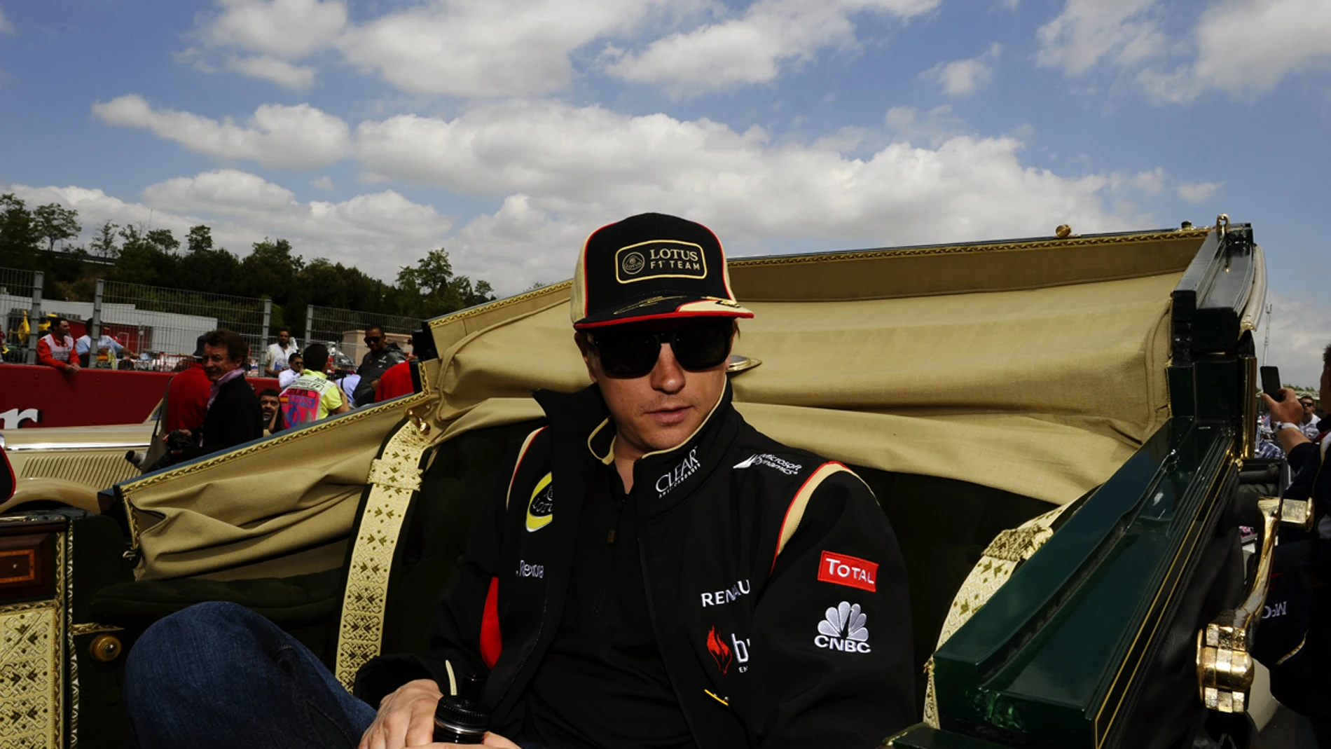 Raikkonen, en el 'Drivers Parade'