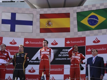 El podio del GP de España