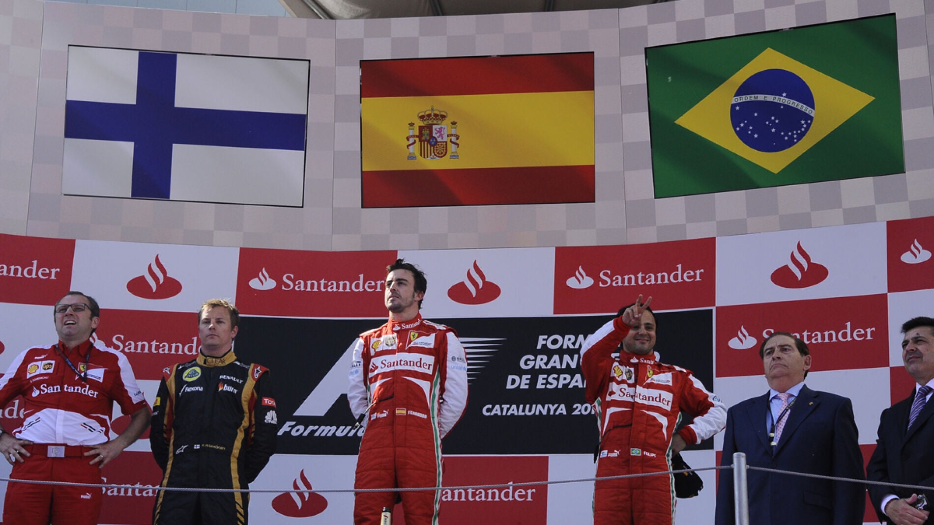 El podio del GP de Espa&ntilde;a