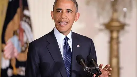 El presidente Barack Obama ofrece una declaración a la prensa desde la Sala Este de la Casa Blanca El presidente Barack Obama ofrece una declaración a la prensa desde la Sala Este de la Casa Blanca