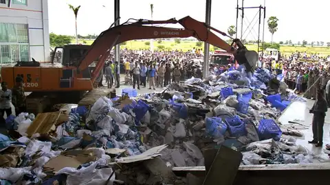 Derrumbe de una fábrica de Camboya Derrumbe de una fábrica de Camboya