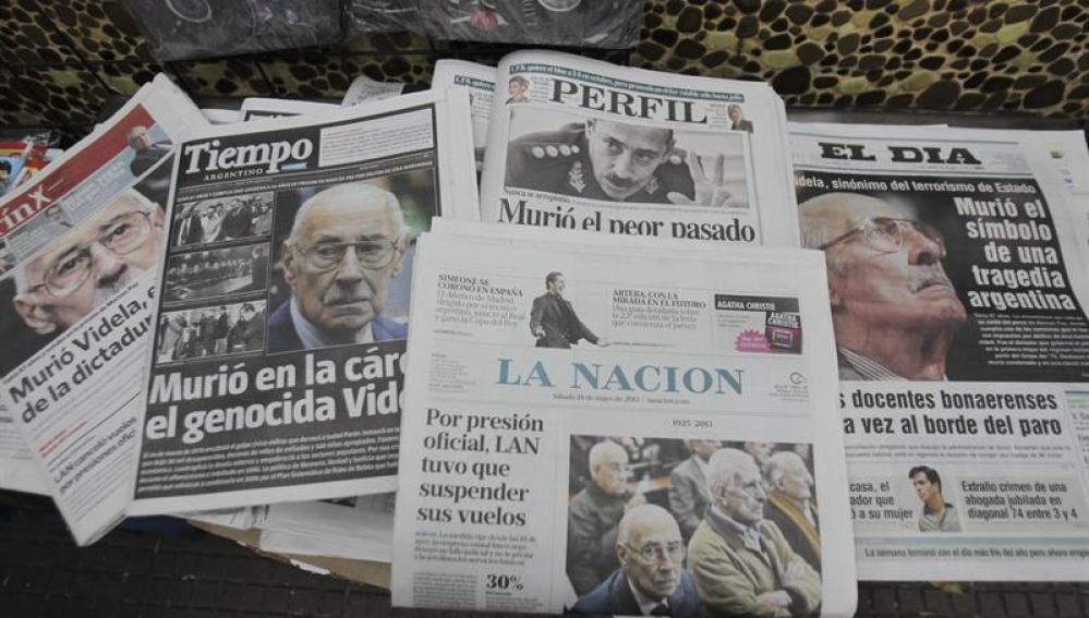 La prensa recoge la muerte de Videla