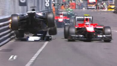 Fuerte accidente de Pastor Maldonado que provoca una bandera roja en Mónaco