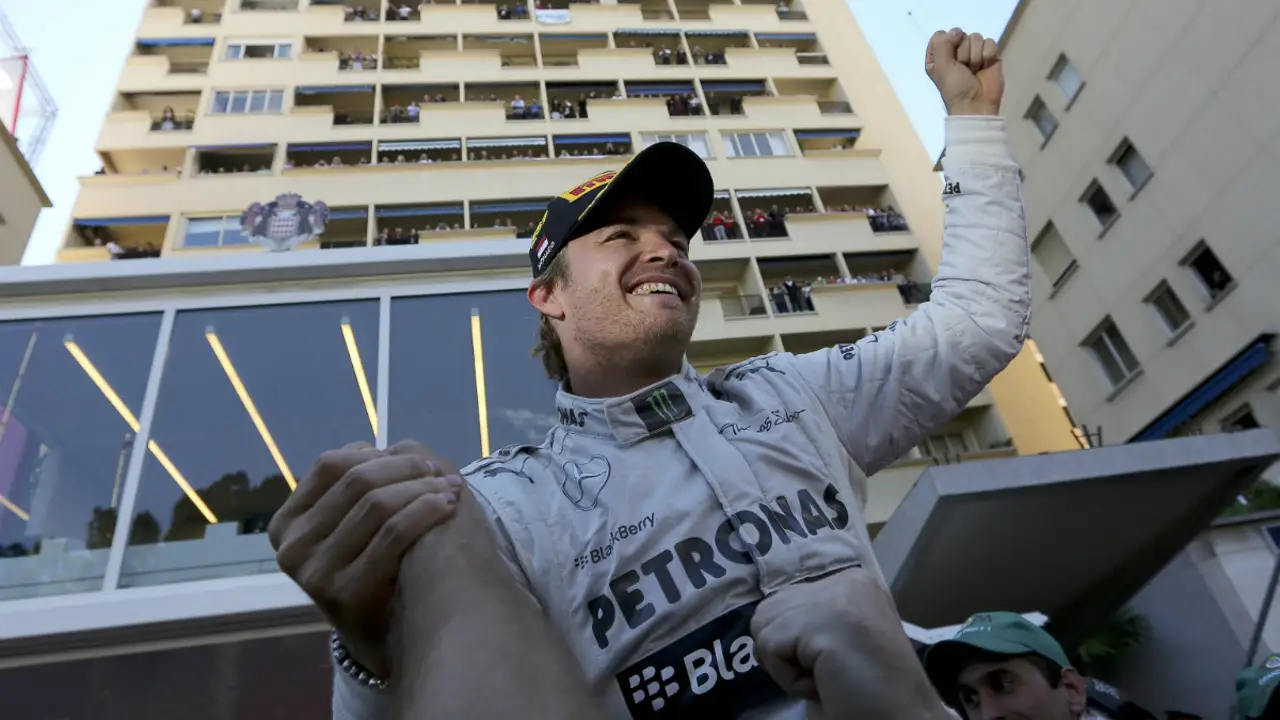 Nico celebra el triunfo monegasco