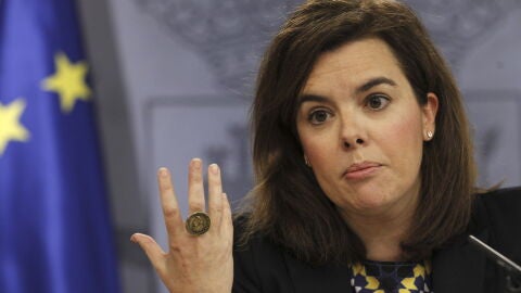Soraya S&aacute;enz de Santamar&iacute;a, tras el Consejo de Ministros