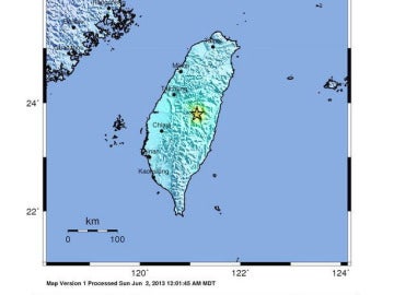 Mapa sísmico Taiwán