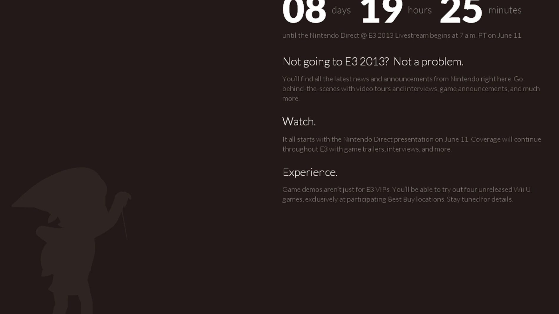 El web de Nintendo para el E3 El web de Nintendo para el E3
