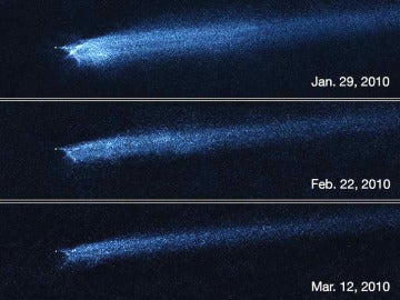 Asteroide P/2010 A2, con una cola de más de un millón de km