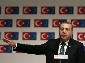 El primer ministro turco, Recep Tayyip Erdogan, en su discurso El primer ministro turco, Recep Tayyip Erdogan, en su discurso