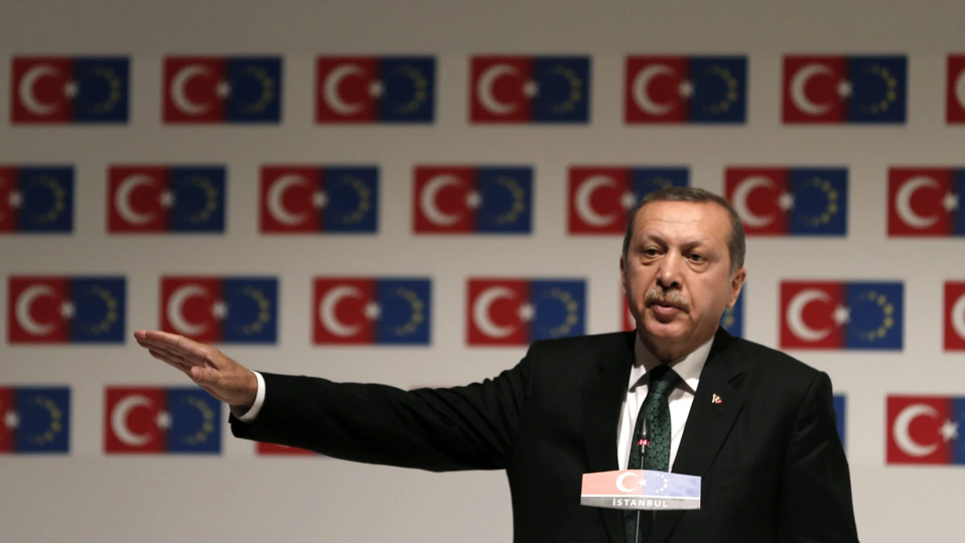 El primer ministro turco, Recep Tayyip Erdogan, en su discurso El primer ministro turco, Recep Tayyip Erdogan, en su discurso