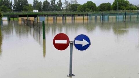 Crecida del r&iacute;o Arga en Navarra