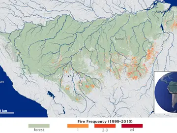 Imagen de la técnica satélite de la NASA para detectar incendios Imagen de la técnica satélite de la NASA para detectar incendios