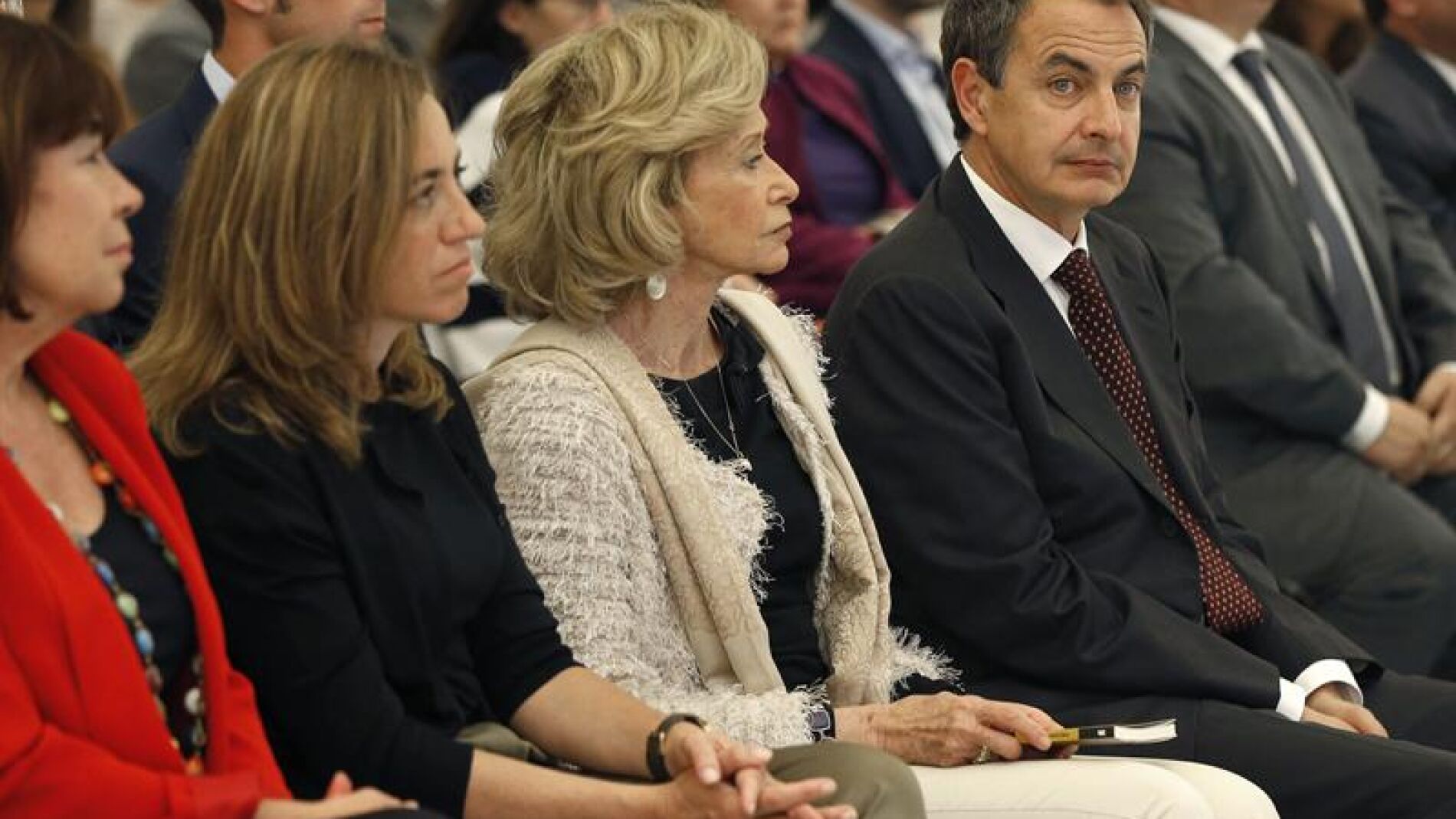 Zapatero junto con De la Vega y Chac&oacute;n
