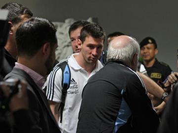  Messi llega junto con la selección argentina al aeropuerto La Aurora de Ciudad de Guatemala