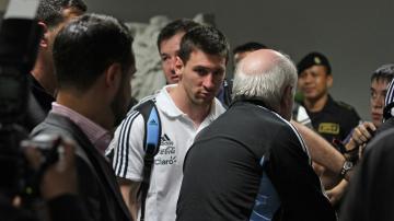  Messi llega junto con la selección argentina al aeropuerto La Aurora de Ciudad de Guatemala