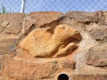 Usan una escultura romana como material de construcción para una valla Usan una escultura romana como material de construcción para una valla