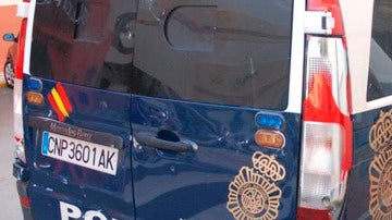 Un furgón de la Policía Nacional en Ceuta. 