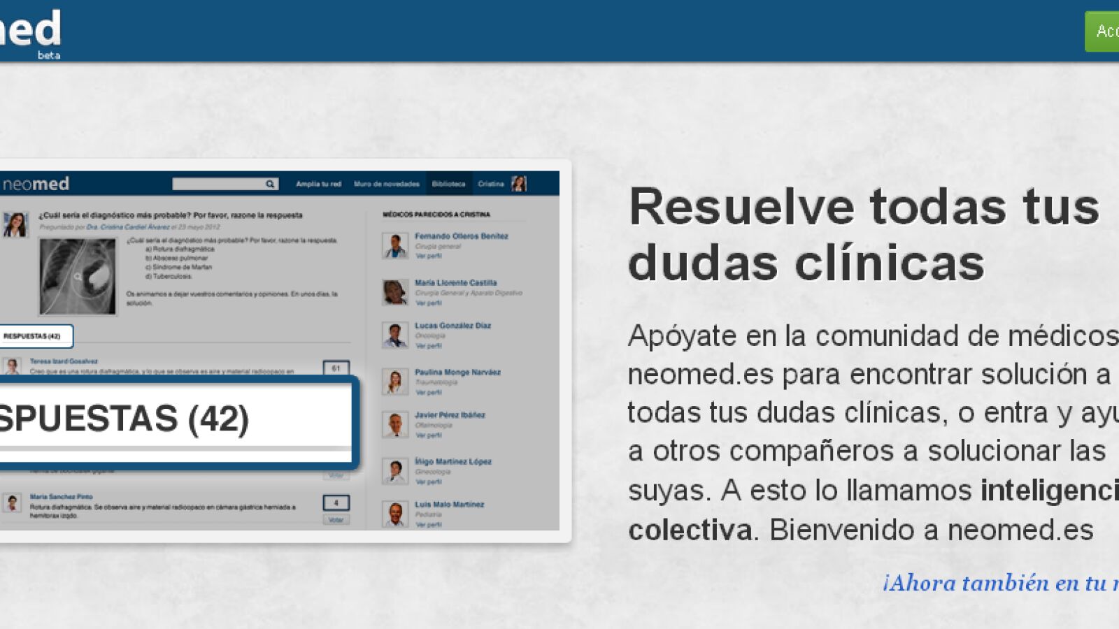 Neomed, el 'Whatsapp' profesional para los médicos
