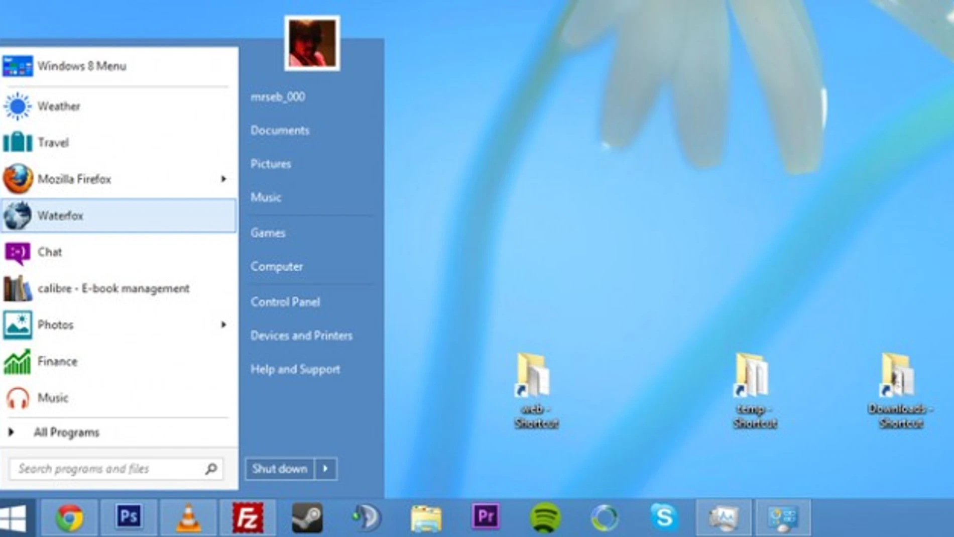 Pantallazo de Windows 8.1 Pantallazo de Windows 8.1