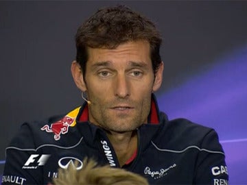 Mark Webber en la rueda de prensa de la FIA
