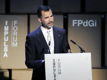 El príncipe Felipe pronuncia unas palabras durante la entrega de los premios de la Fundación Príncipe de Girona El príncipe Felipe pronuncia unas palabras durante la entrega de los premios de la Fundación Príncipe de Girona