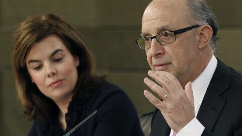 Crist&oacute;bal Montoro y Soraya S&aacute;enz de Santamar&iacute;a
