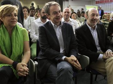 Zapatero y Rubalcaba, en un acto en Ferraz
