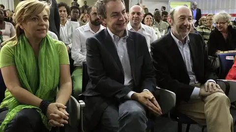 Zapatero y Rubalcaba, en un acto en Ferraz Zapatero y Rubalcaba, en un acto en Ferraz