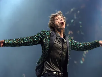 Jagger disfrutando en el escenario Jagger disfrutando en el escenario