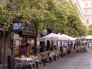 Una terraza de un bar en Madrid