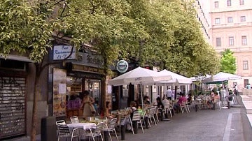 Una terraza de un bar en Madrid