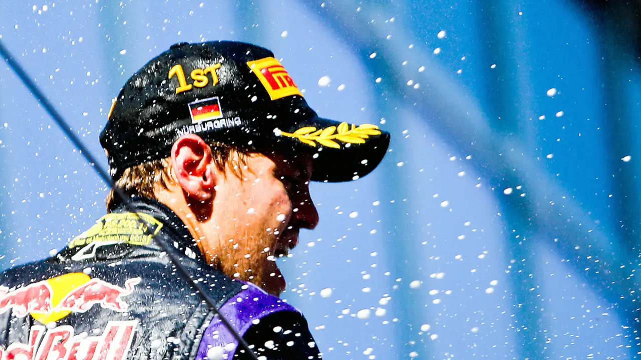 Vettel y el champán del vencedor