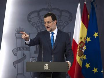 Mariano Rajoy en su comparecencia en Moncloa.
