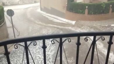Espectaculares granizadas en Aragón y Burgos