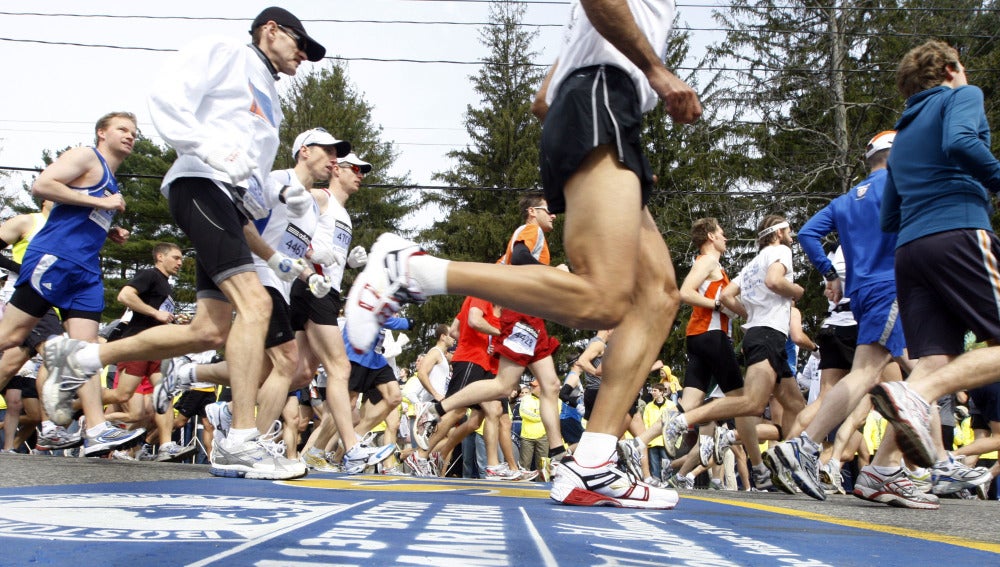Corredores en una maratón