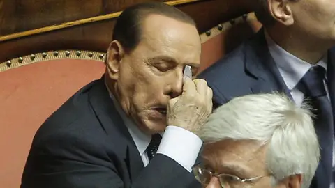 Silvio Berlusconi durante la moción de censura contra el ministro italiano de Interior Silvio Berlusconi durante la moción de censura contra el ministro italiano de Interior