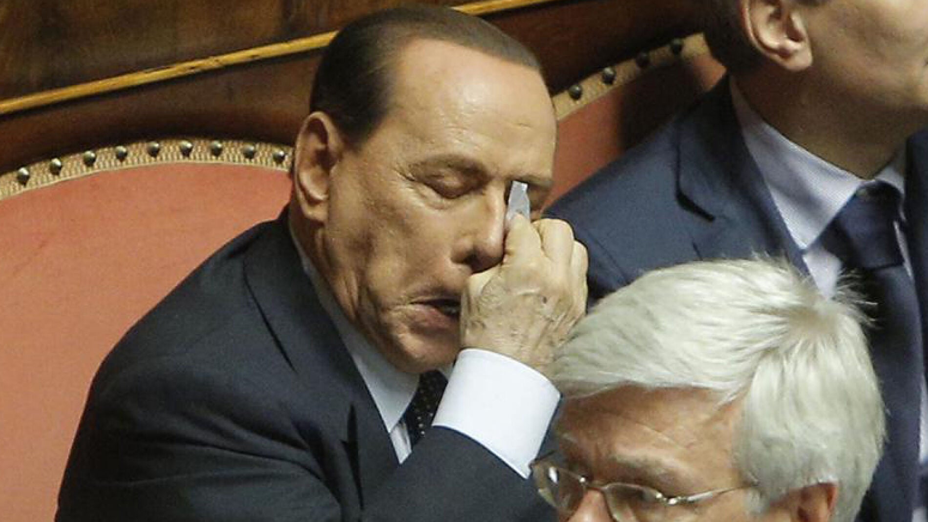 Silvio Berlusconi durante la moci&oacute;n de censura contra el ministro italiano de Interior