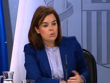 Soraya Sáenz de Santamaría en rueda de prensa Soraya Sáenz de Santamaría en rueda de prensa